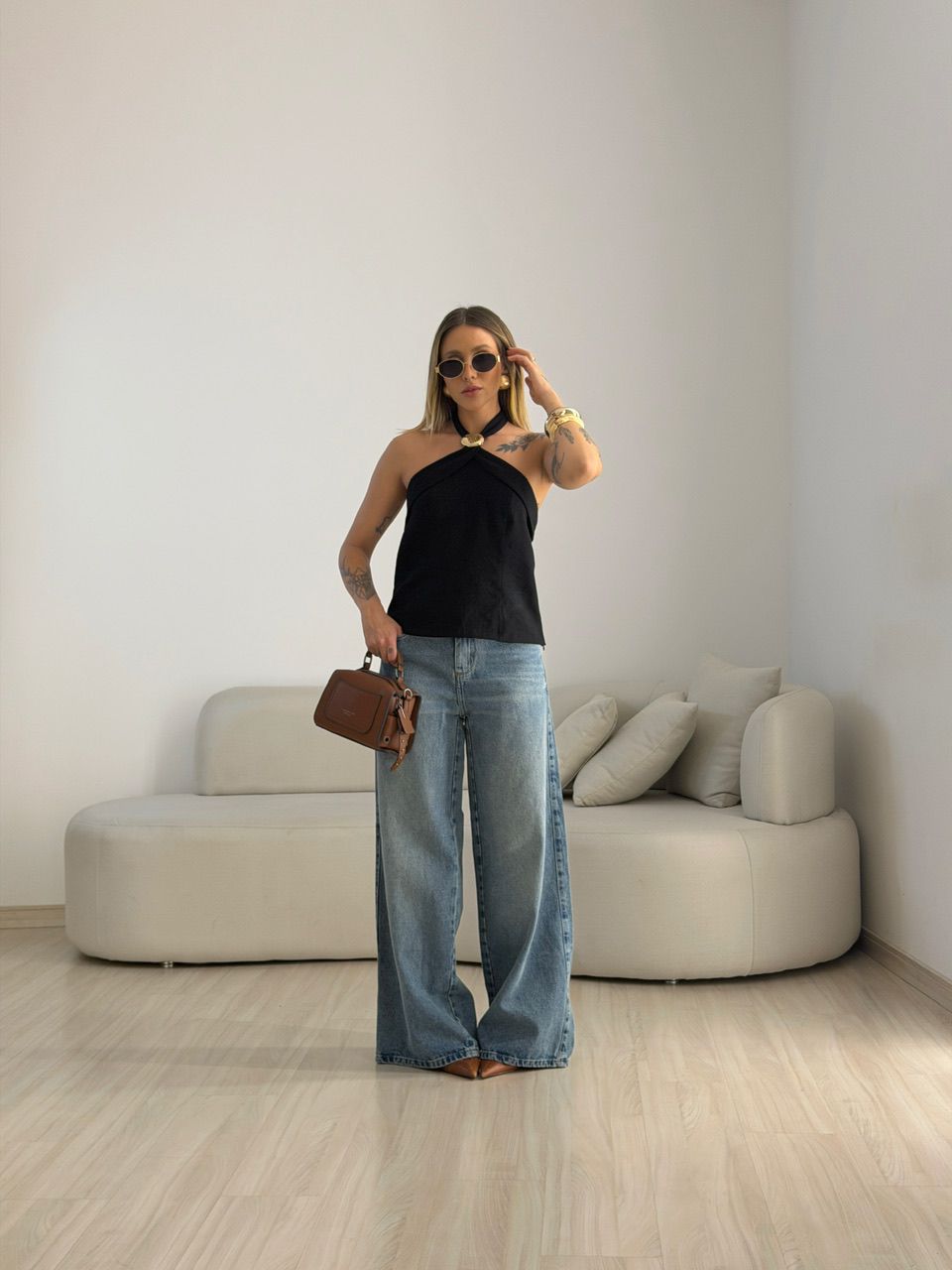 BLUSA MALU METAL PRETA