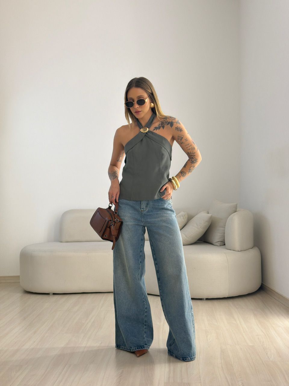 BLUSA MALU METAL VERDE