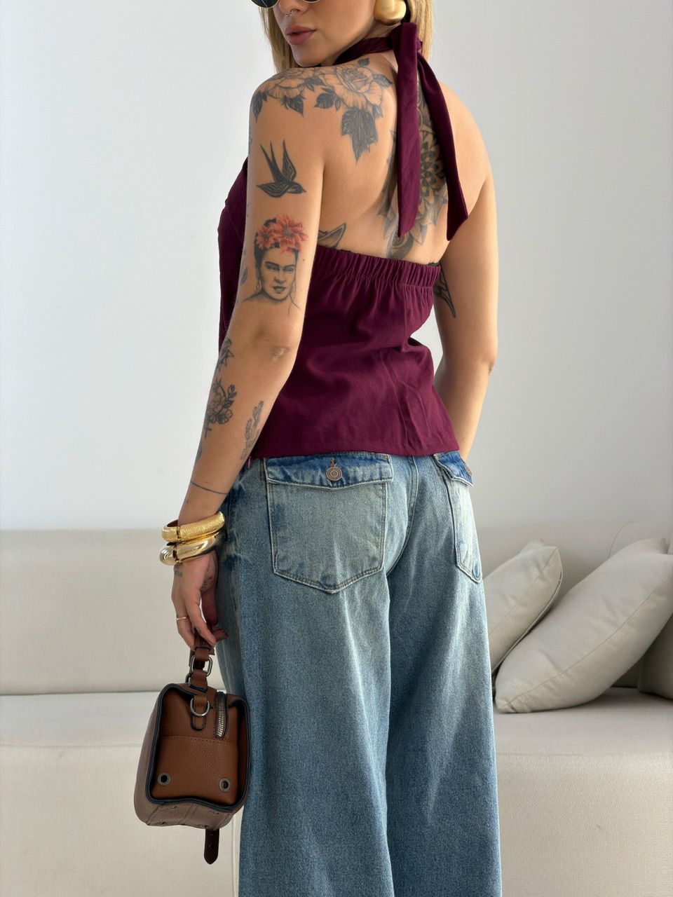 BLUSA MALU METAL VINHO