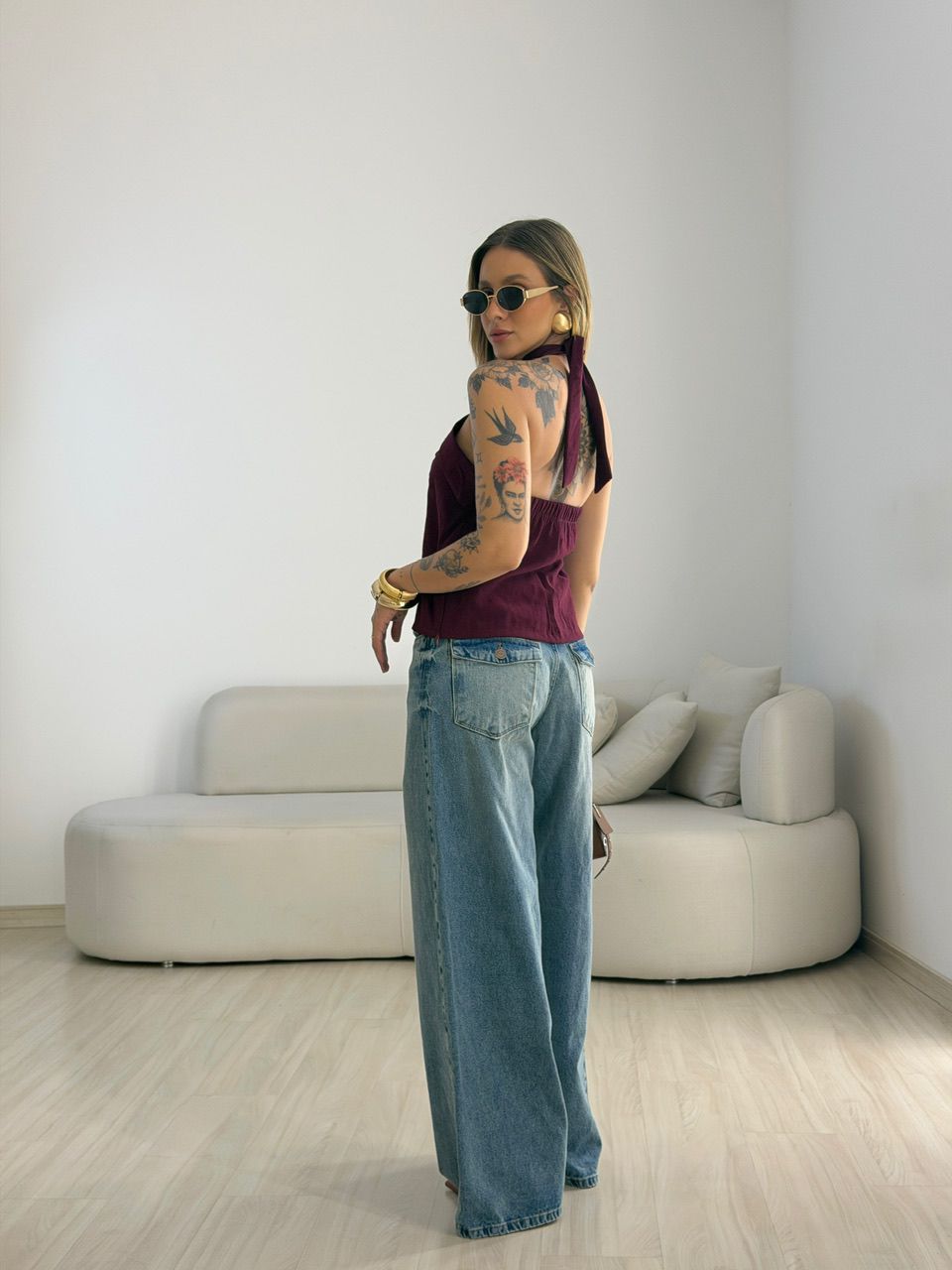 BLUSA MALU METAL VINHO