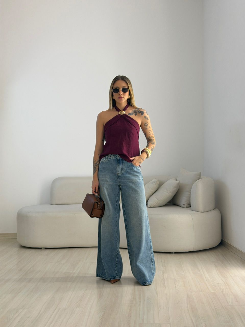 BLUSA MALU METAL VINHO