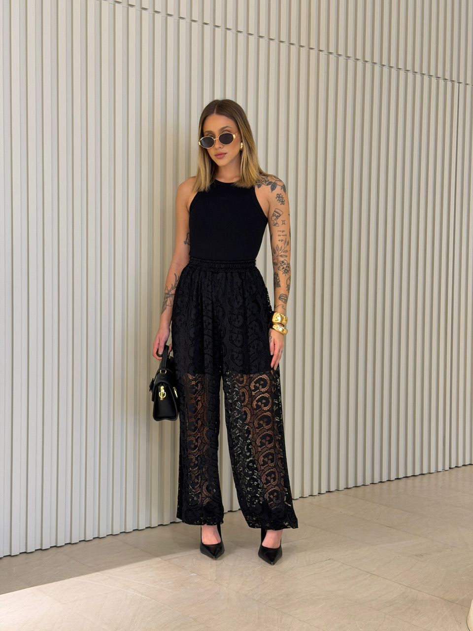 CALÇA JENIFER RENDA PRETA