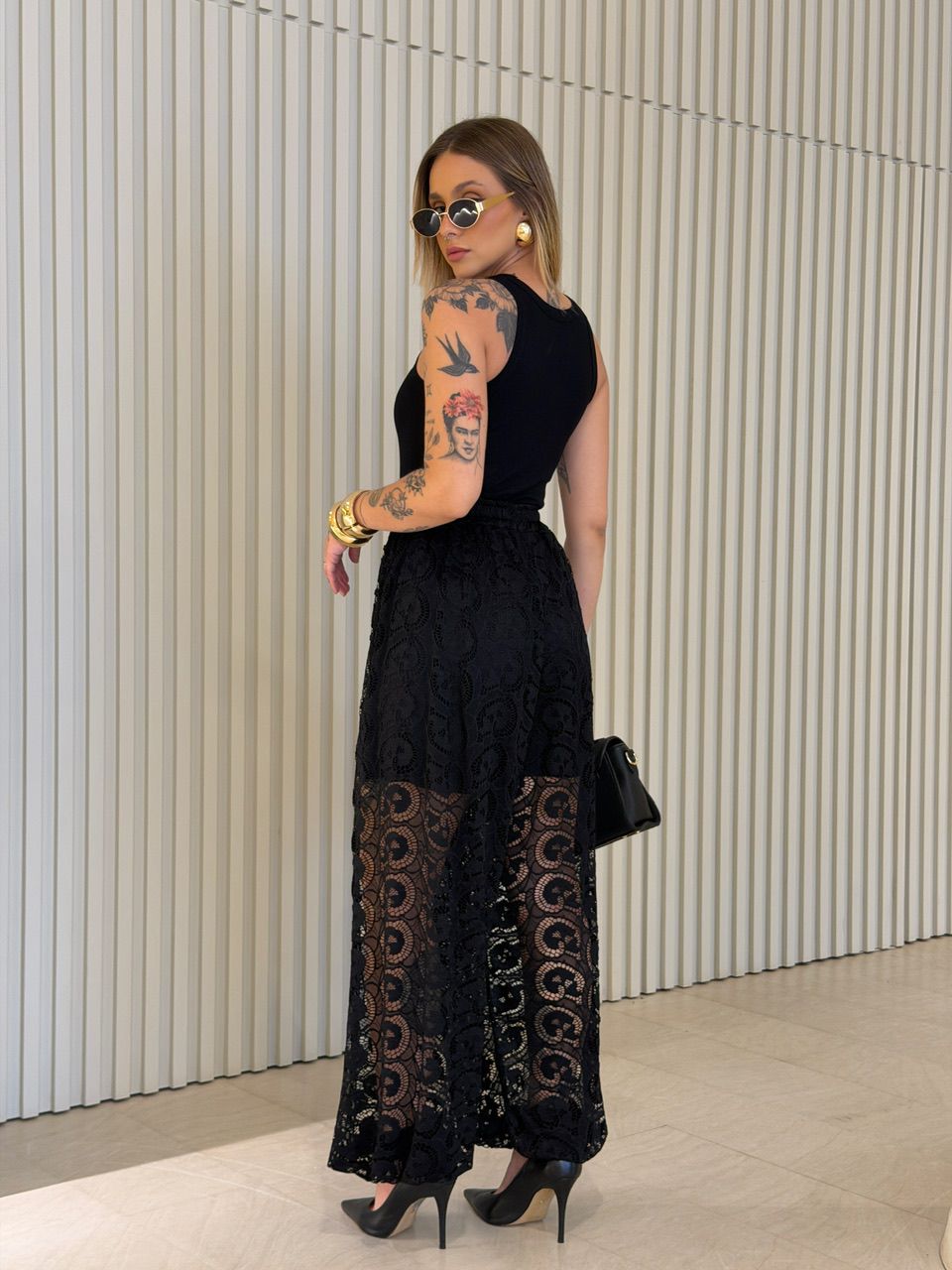 CALÇA JENIFER RENDA PRETA