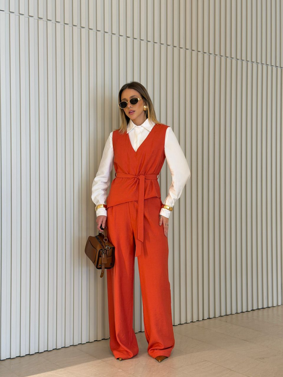 TRIJUNTO ANDREIA CAMISA LARANJA - 0075400068 - CAROLLA FERRARO