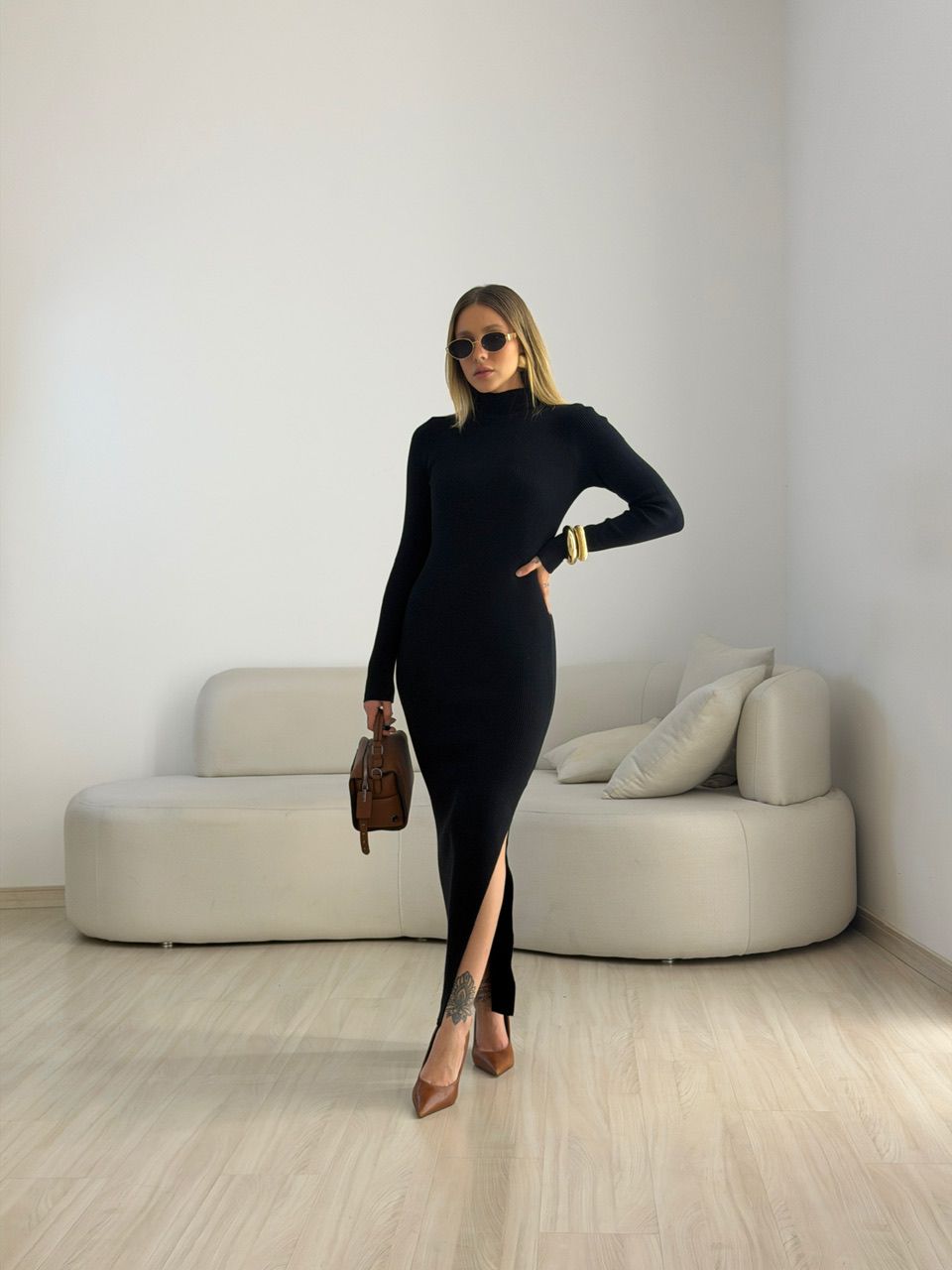 VESTIDO KARINA TRICOT PRETO