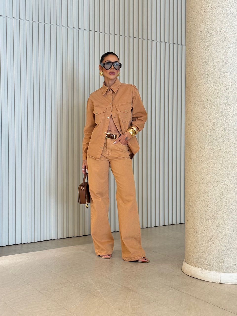 CALÇA RAFAELA JEANS CARAMELO