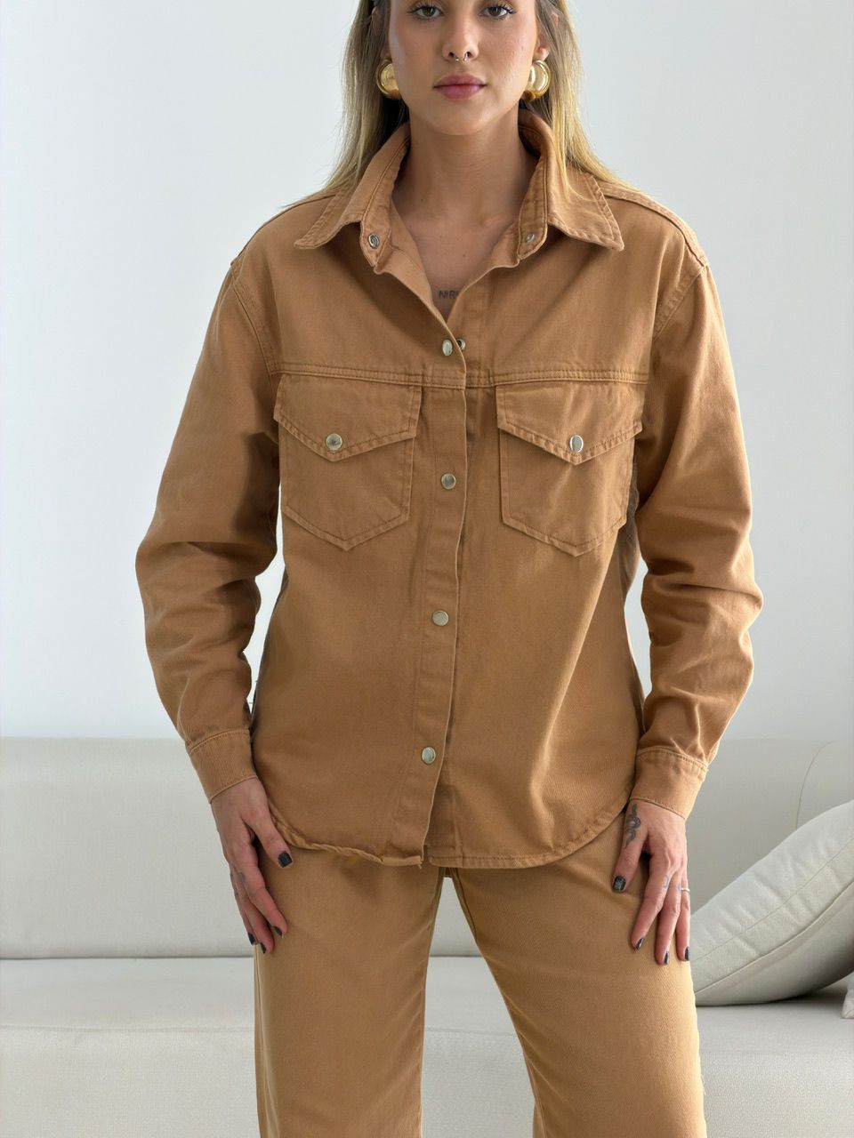 CAMISA CARLA JEANS CARAMELO