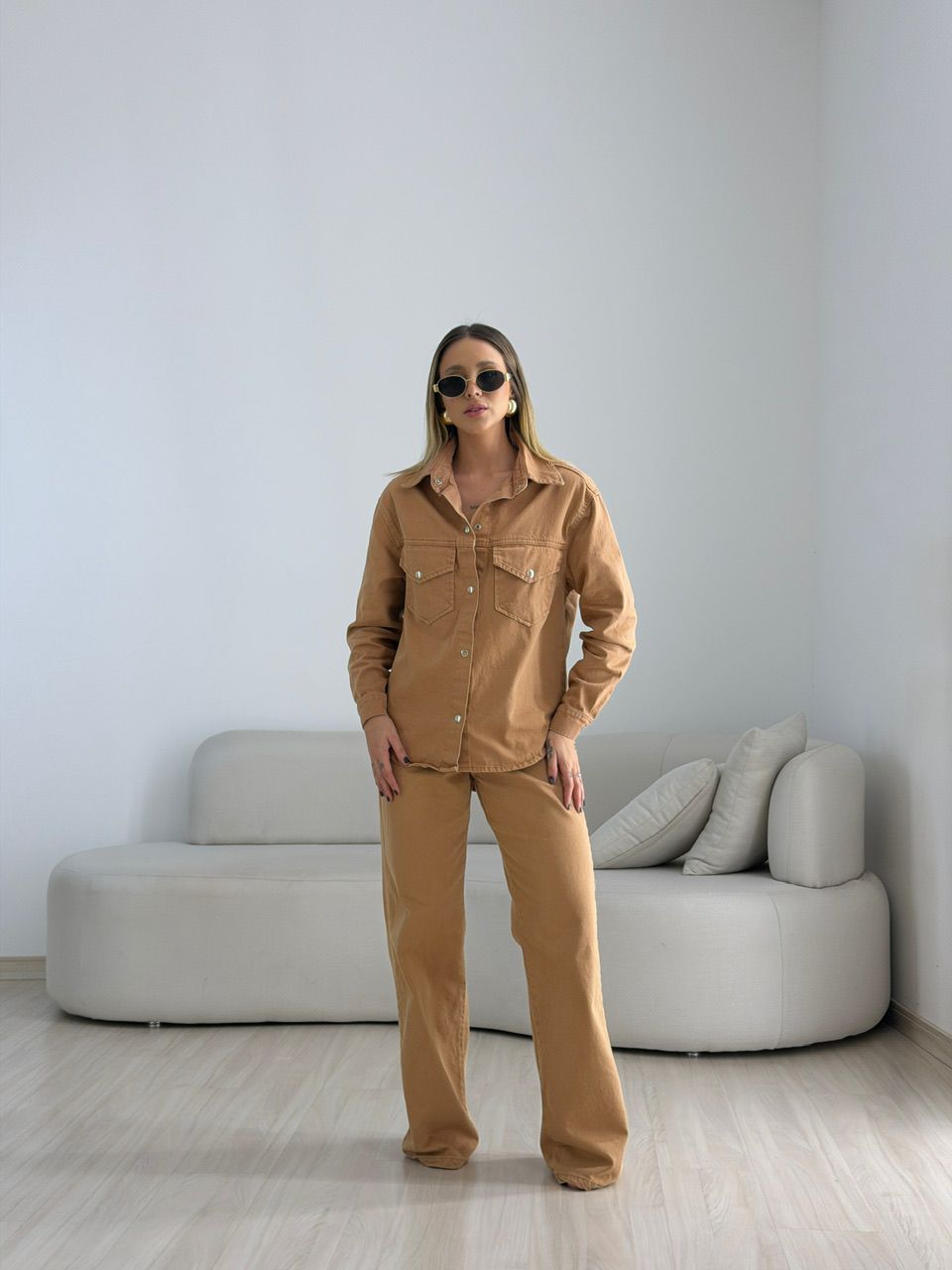 CAMISA CARLA JEANS CARAMELO