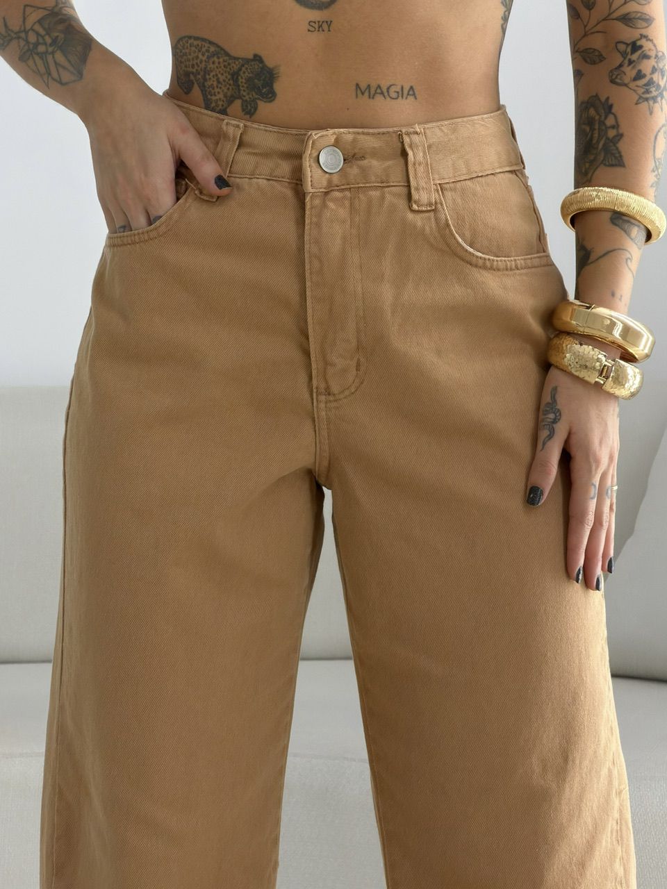 CALÇA RAFAELA JEANS CARAMELO