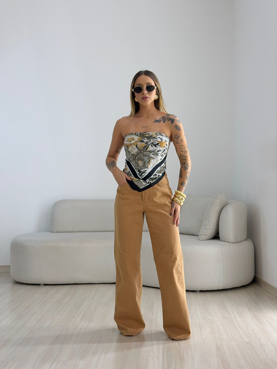 CALÇA RAFAELA JEANS CARAMELO