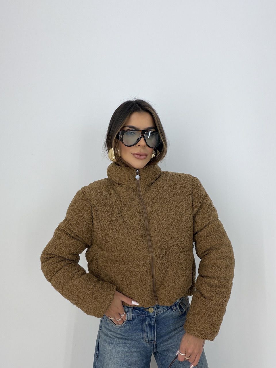 JAQUETA REBECA CARNEIRINHO MARROM