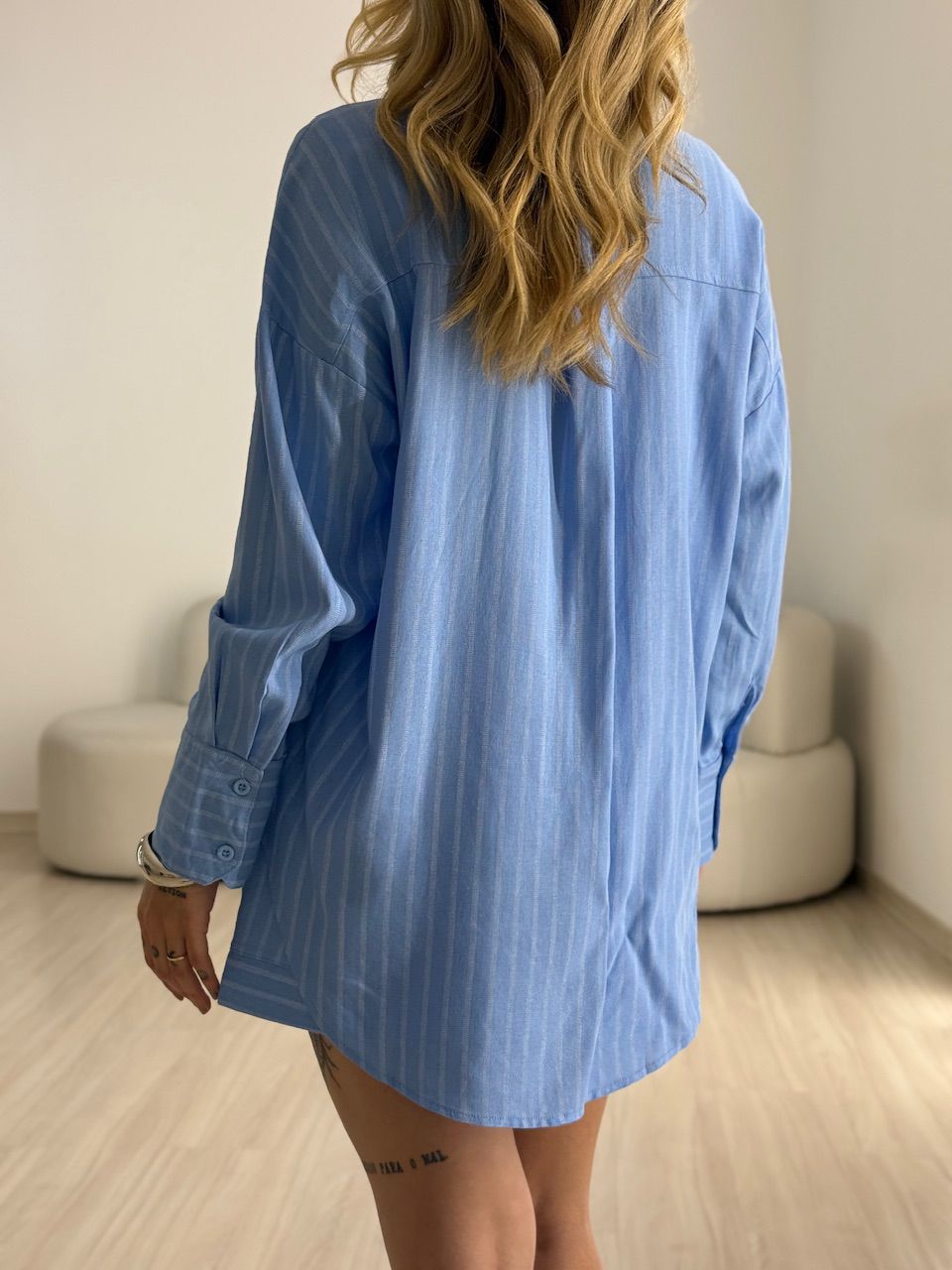 CAMISA GEANE LISTRAS AZUL