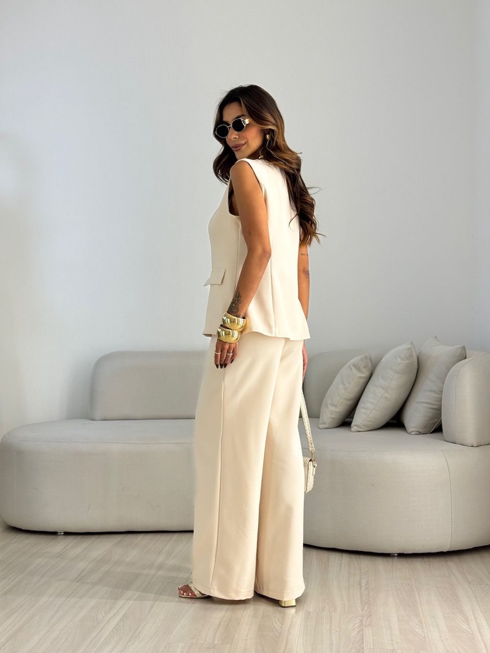 CONJUNTO ISABEL COLETE CALÇA AREIA