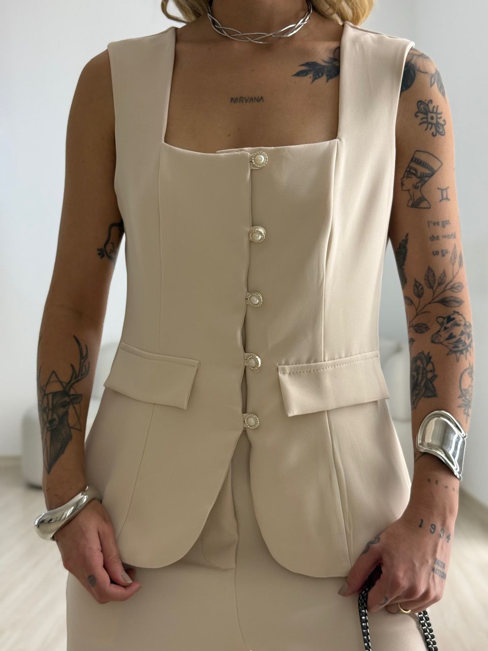 CONJUNTO ISABEL COLETE CALÇA AREIA