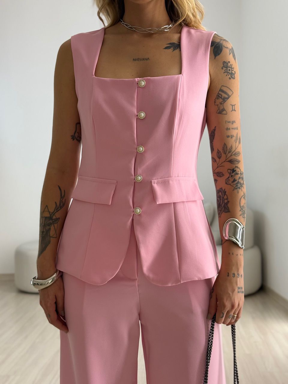 CONJUNTO ISABEL COLETE CALÇA ROSA