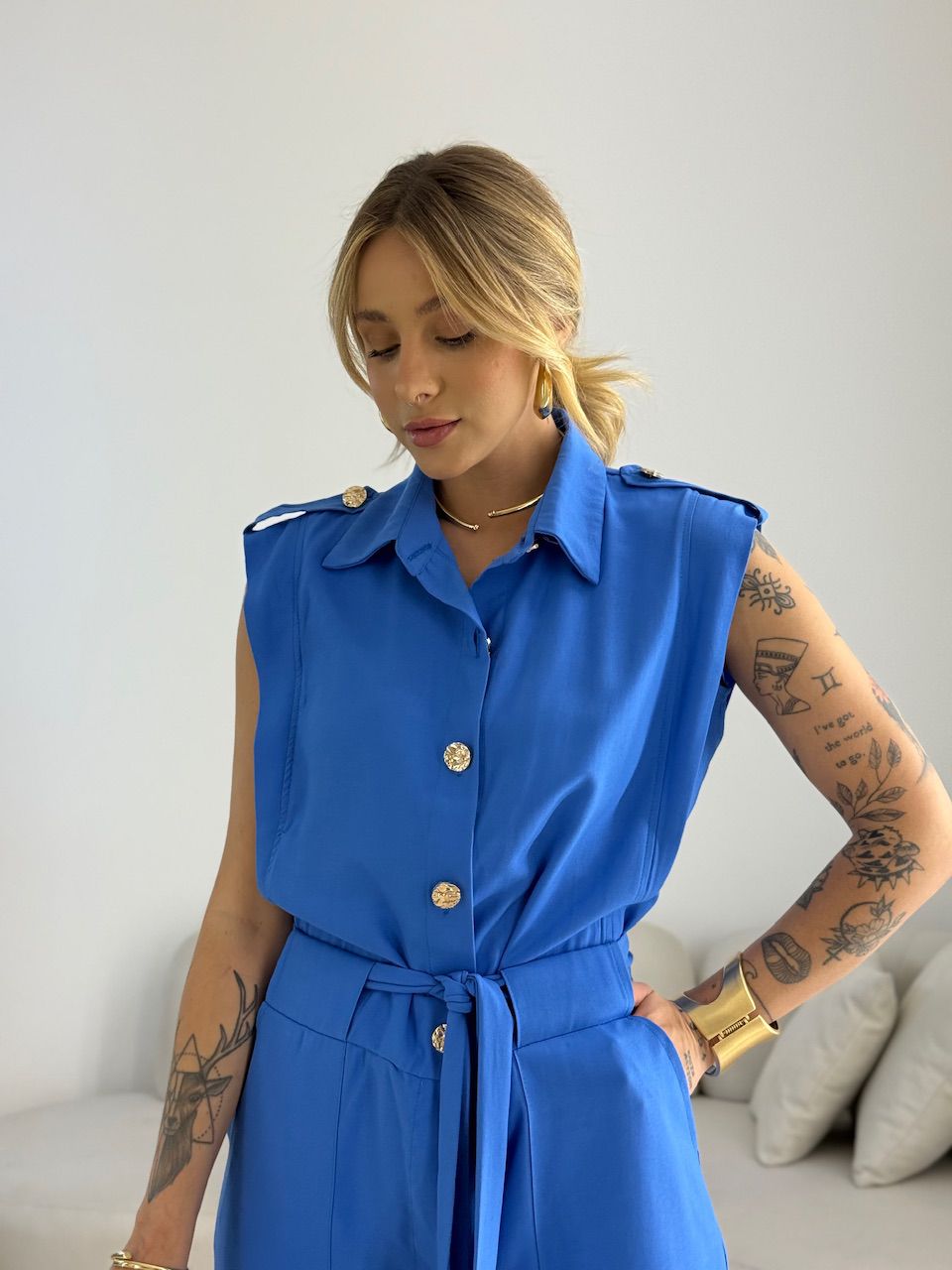 MACACÃO PRISCILA FAIXA AZUL