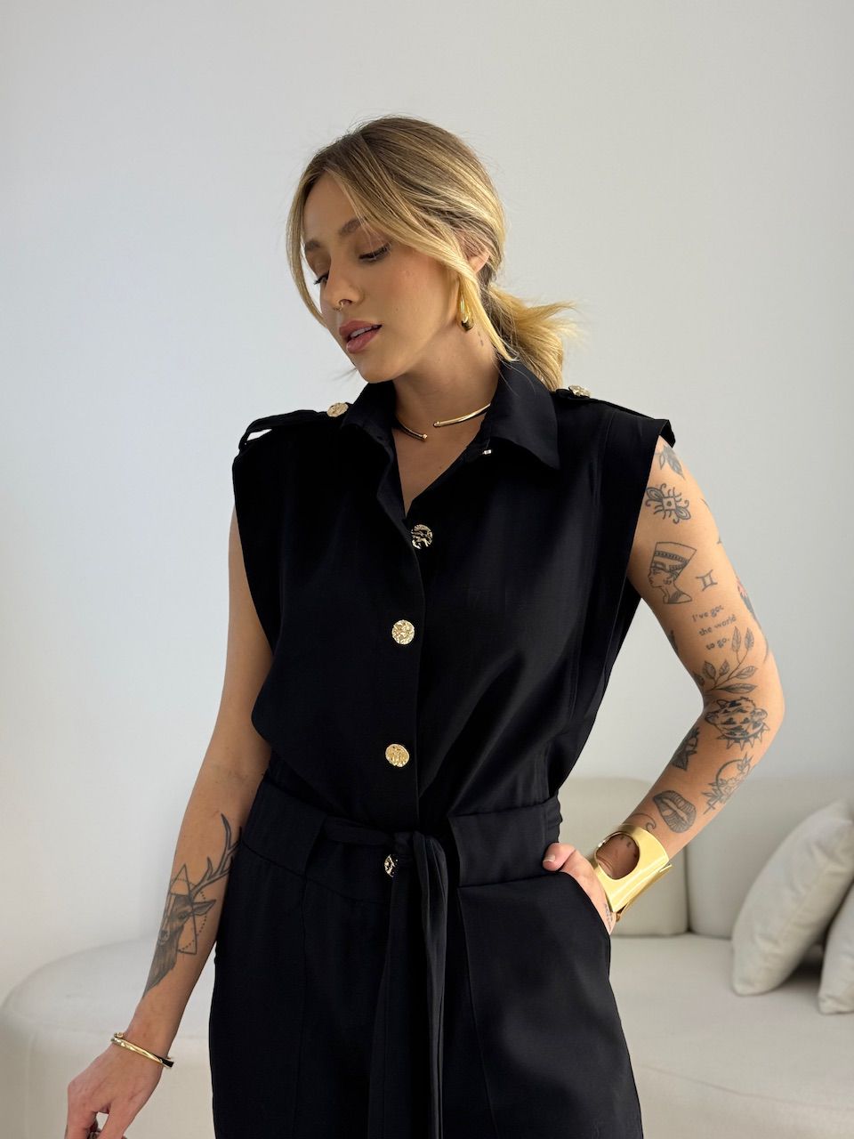 MACACÃO PRISCILA FAIXA PRETO