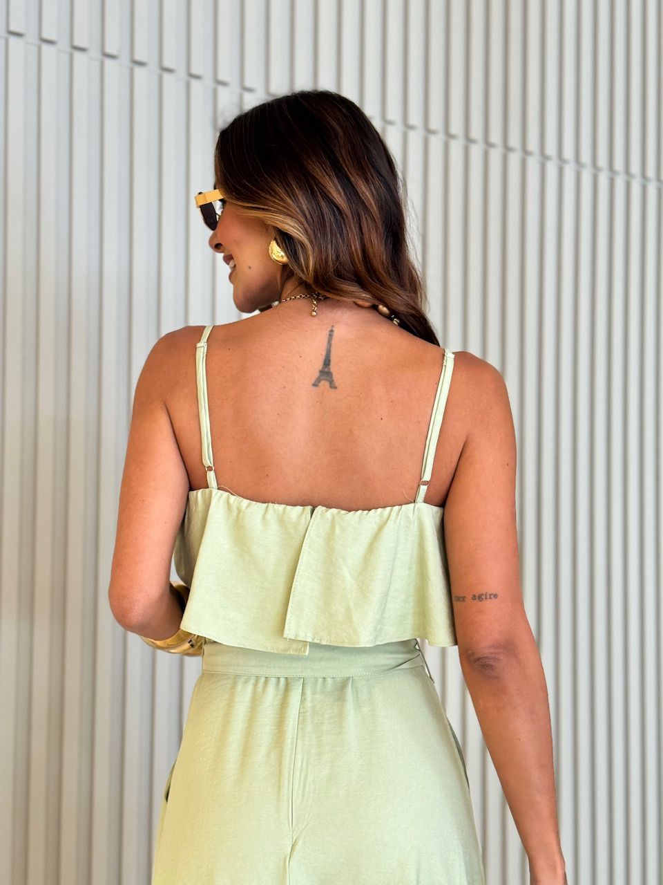 VESTIDO KAROL BABADO BUSTO VERDE