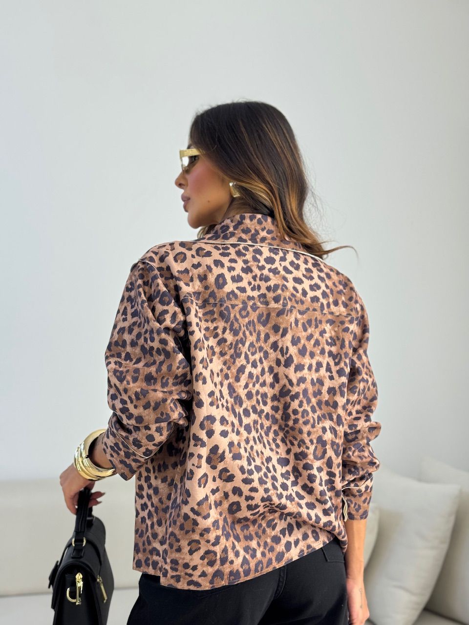 JAQUETA INGRID ANIMAL PRINT MARROM