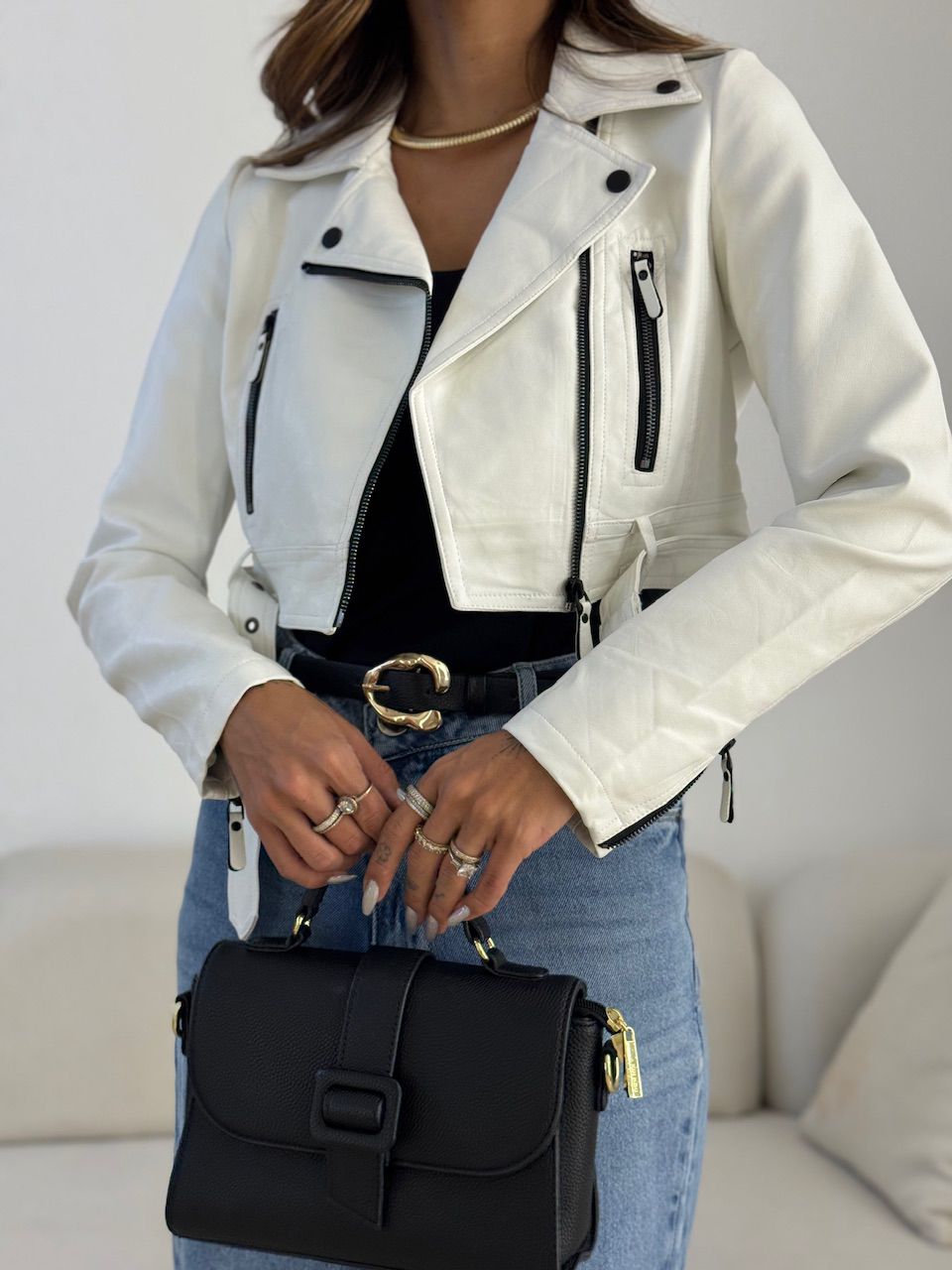 JAQUETA LETICIA COURO FAKE OFF