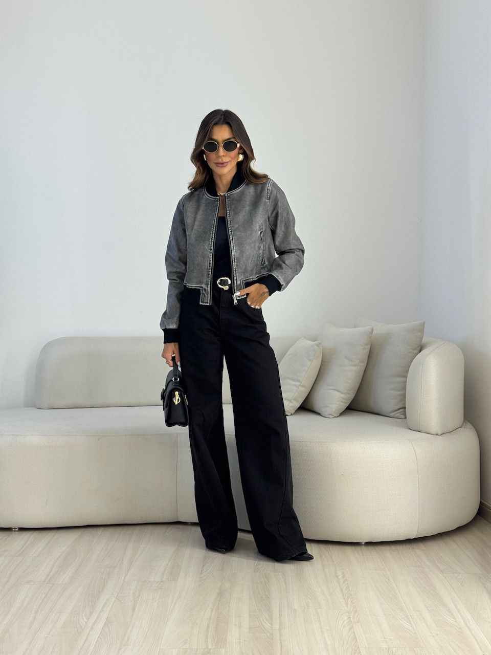 JAQUETA SARA PUNHOS GRAFITE