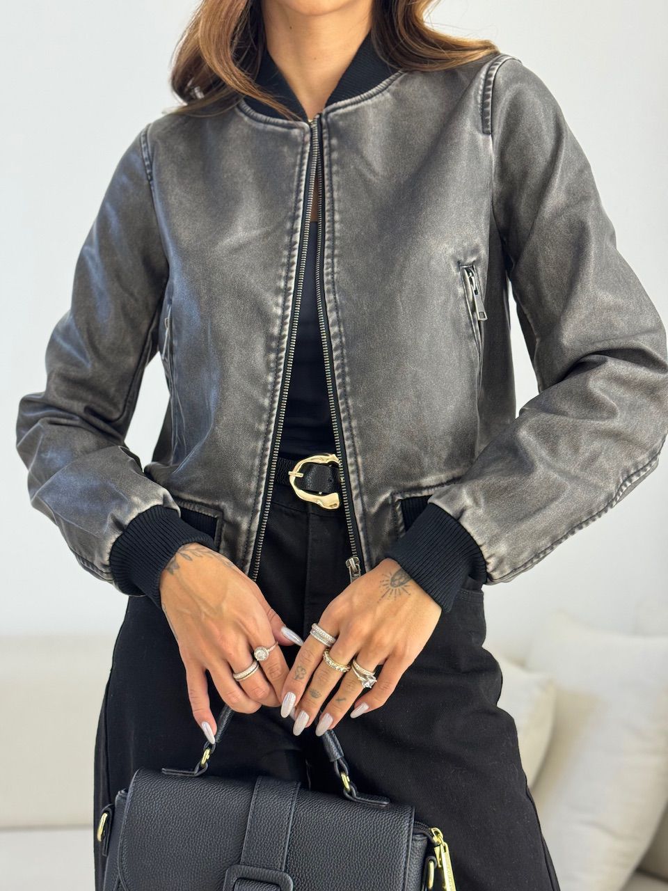 JAQUETA SARA PUNHOS CHUMBO