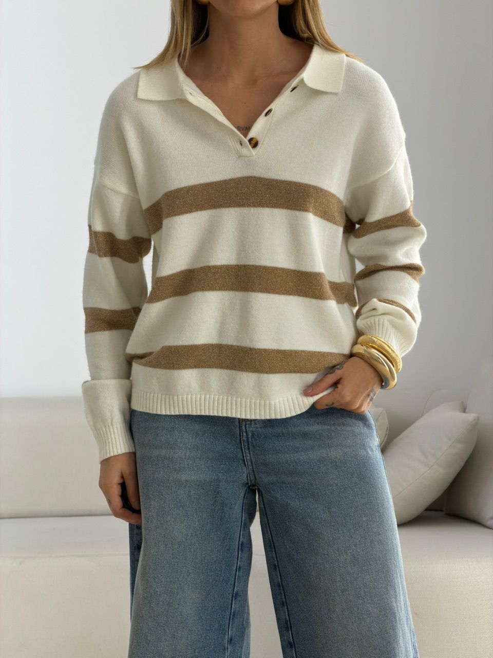 TRICOT CRISTINA LISTRAS OFF