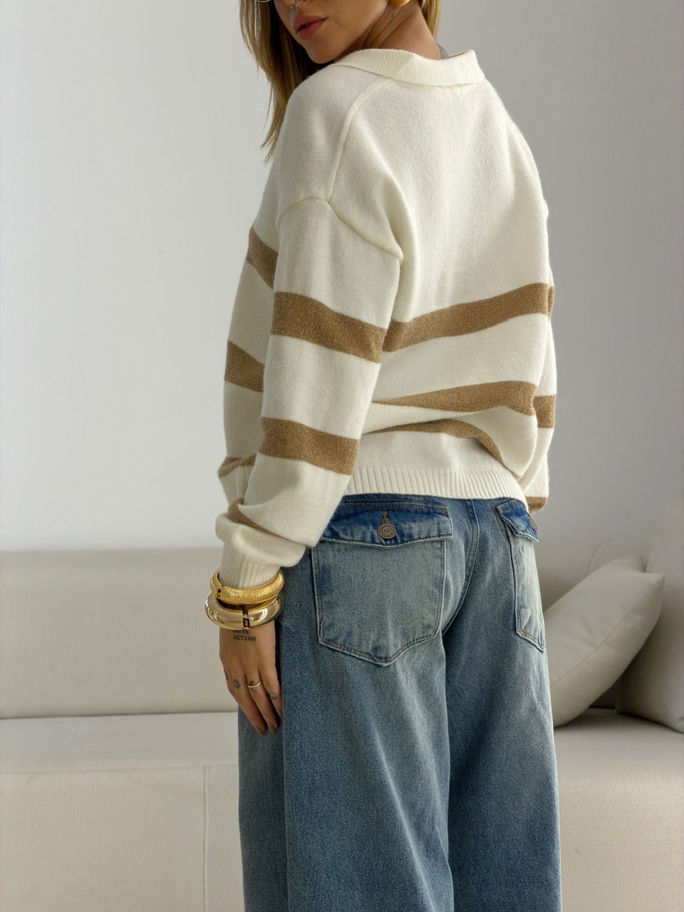 TRICOT CRISTINA LISTRAS OFF