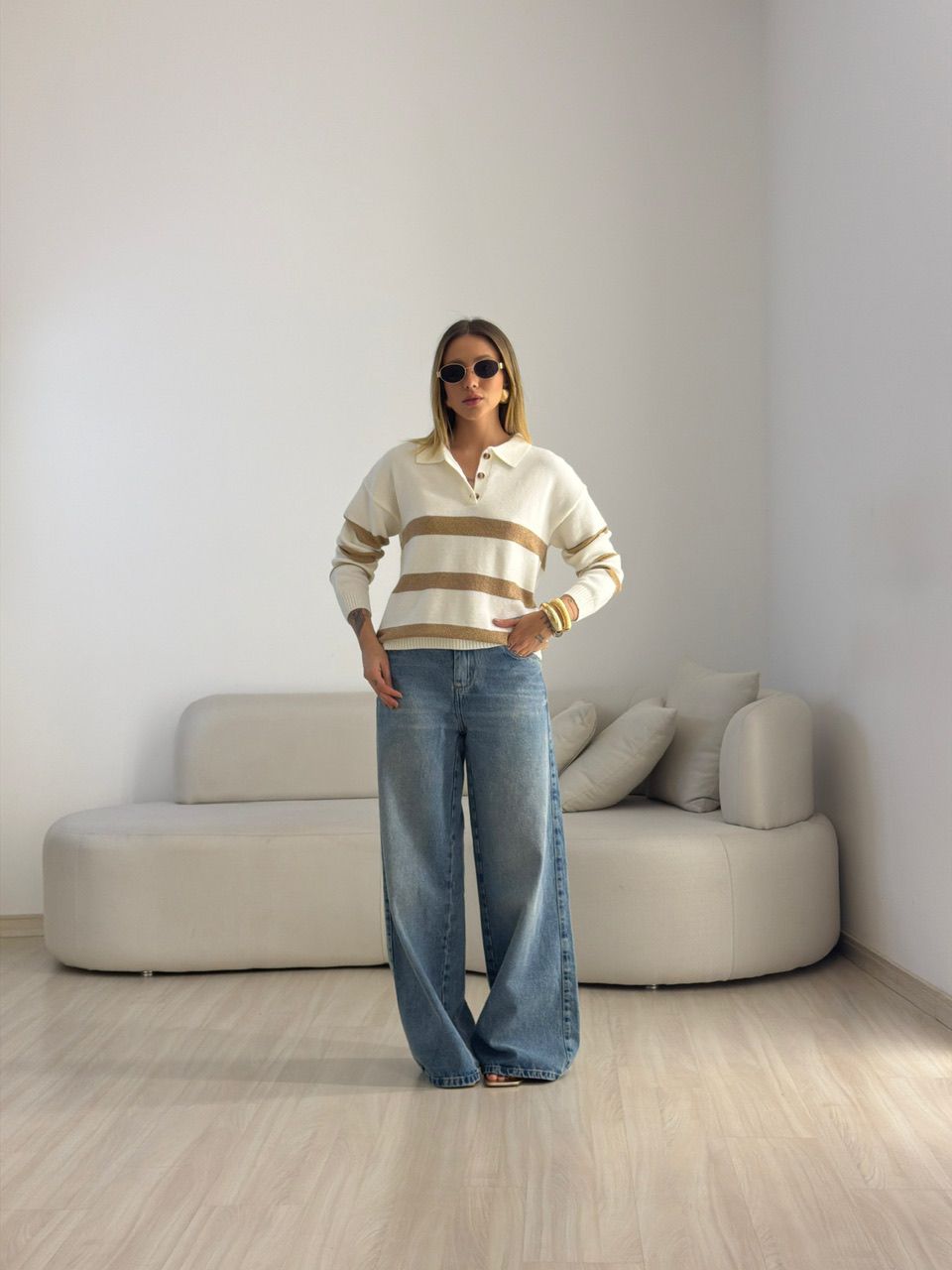 TRICOT CRISTINA LISTRAS OFF