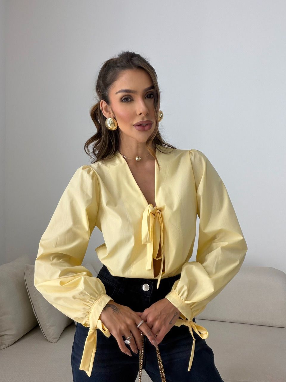 BODY CLAUDIA AMARRAÇÃO AMARELO