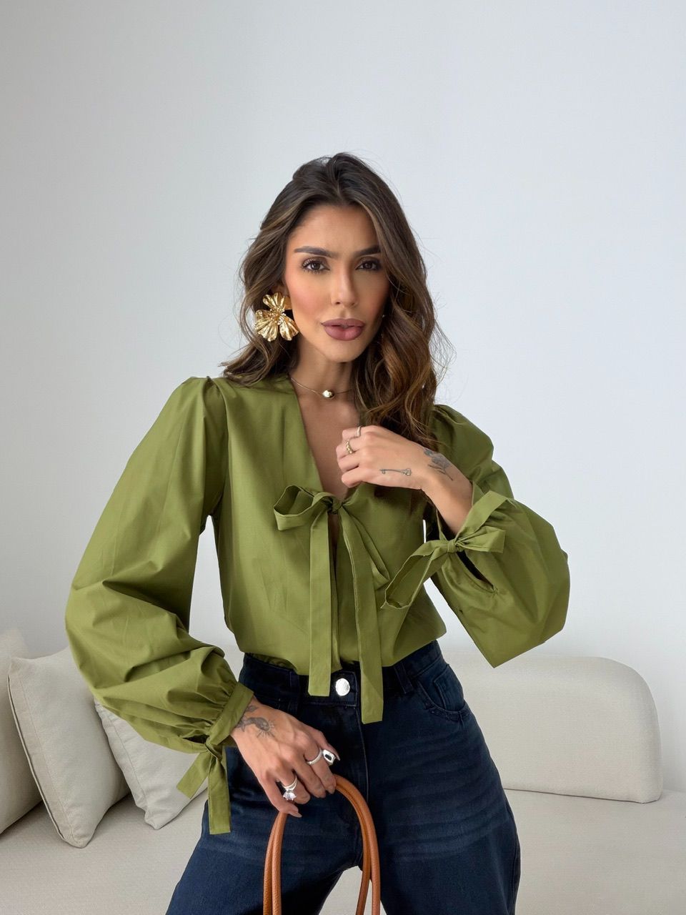 BODY CLAUDIA AMARRAÇÃO VERDE - 0079340014 - CAROLLA FERRARO
