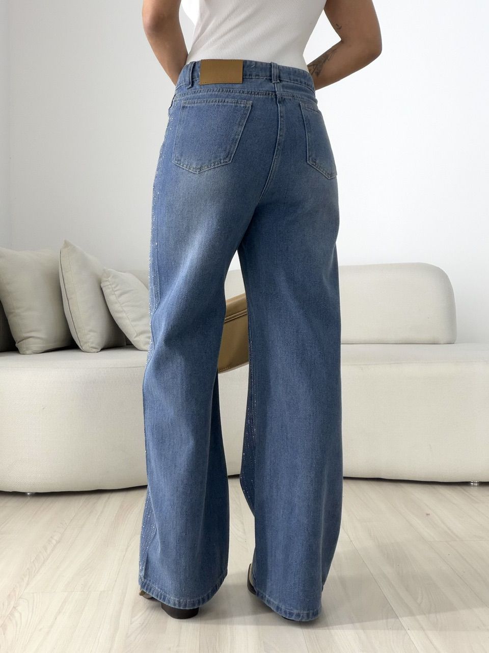 CALÇA ARIEL BRILHO JEANS MÉDIO