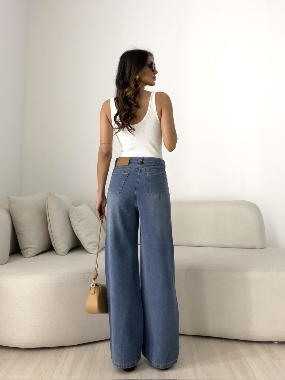 CALÇA ARIEL BRILHO JEANS MÉDIO