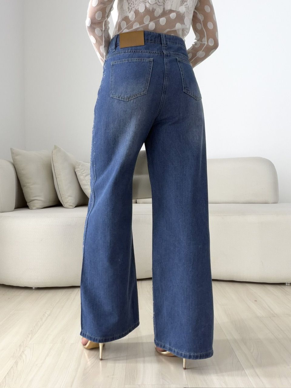 CALÇA ARIEL BRILHO JEANS ESCURO