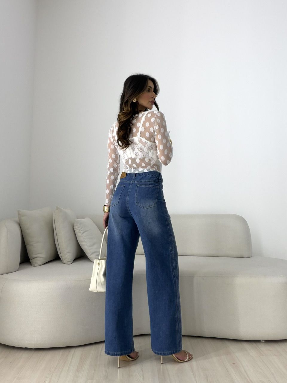 CALÇA ARIEL BRILHO JEANS ESCURO