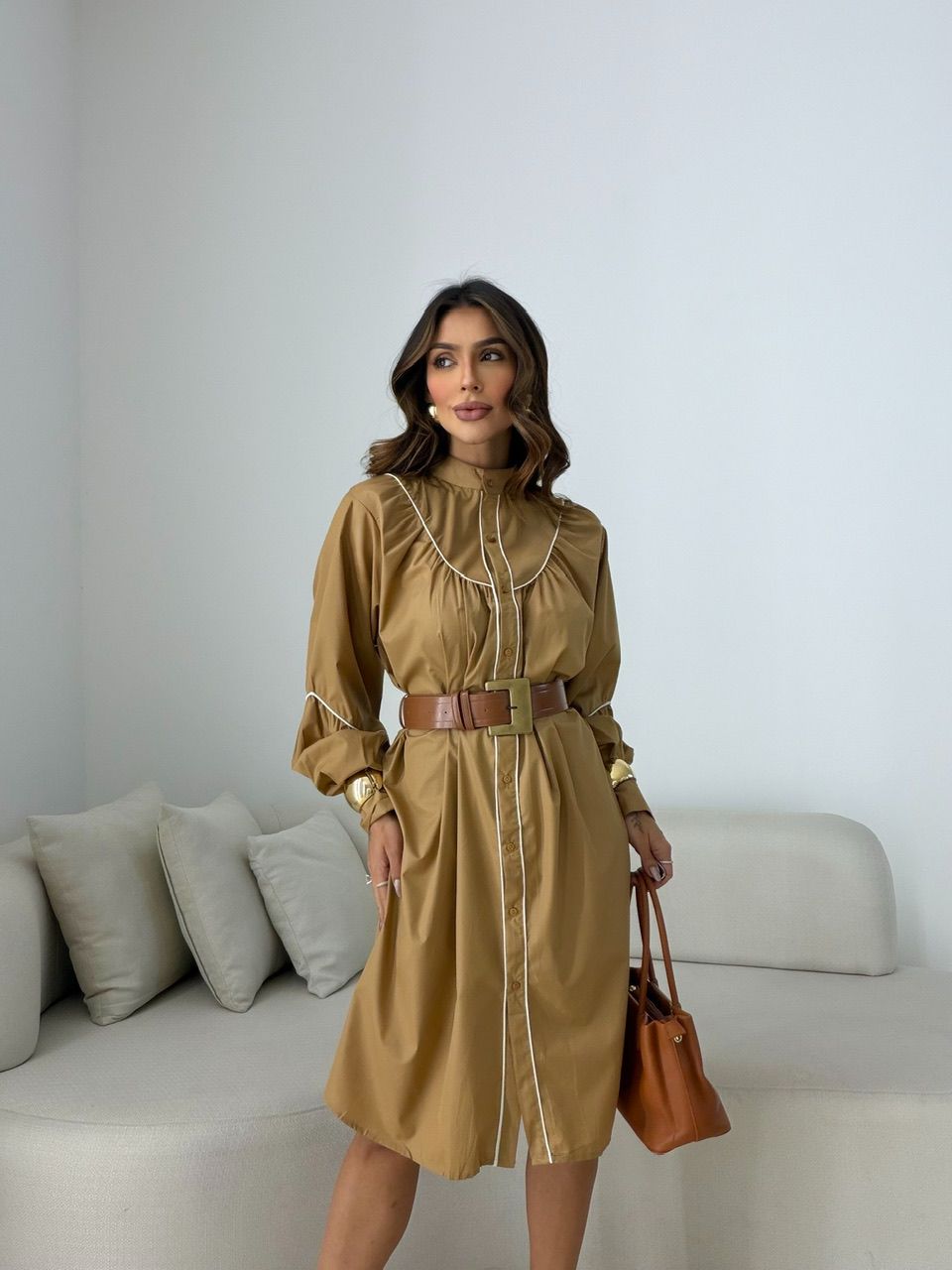 VESTIDO MANU CHEMISE NUDE