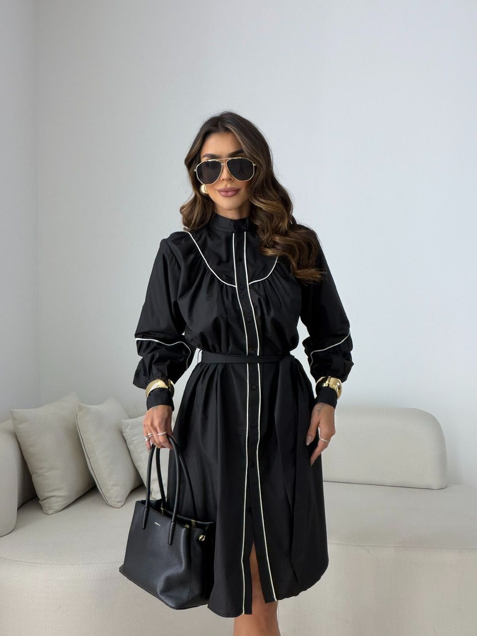 VESTIDO MANU CHEMISE PRETO