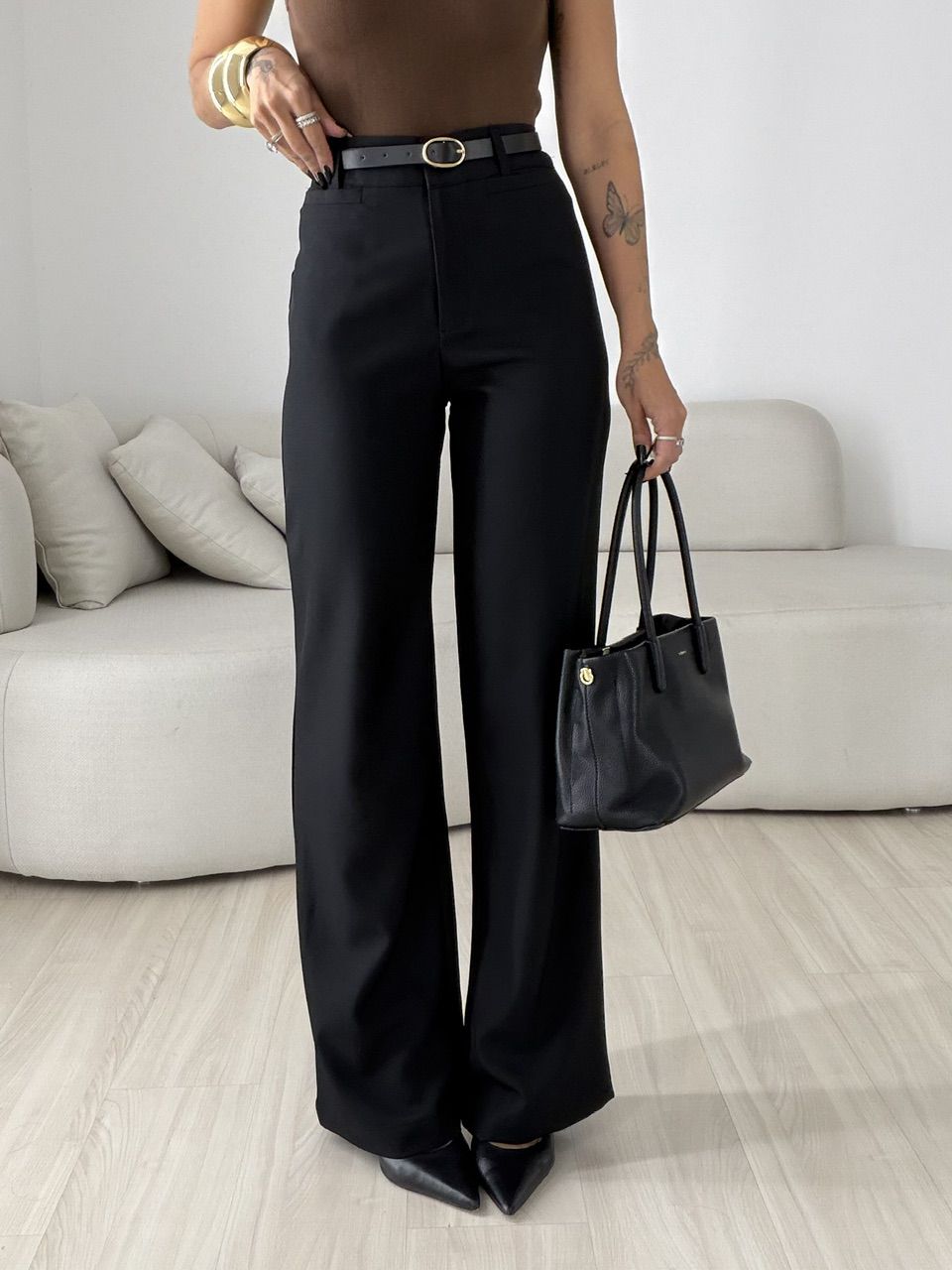 CALÇA HELOÍSA CINTO PRETA