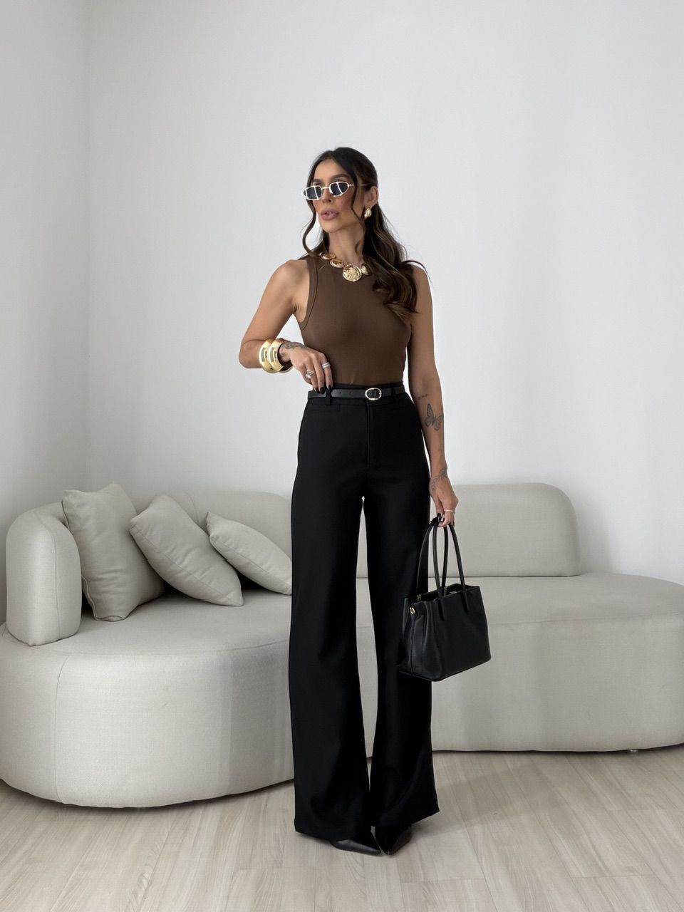 CALÇA HELOÍSA CINTO PRETA