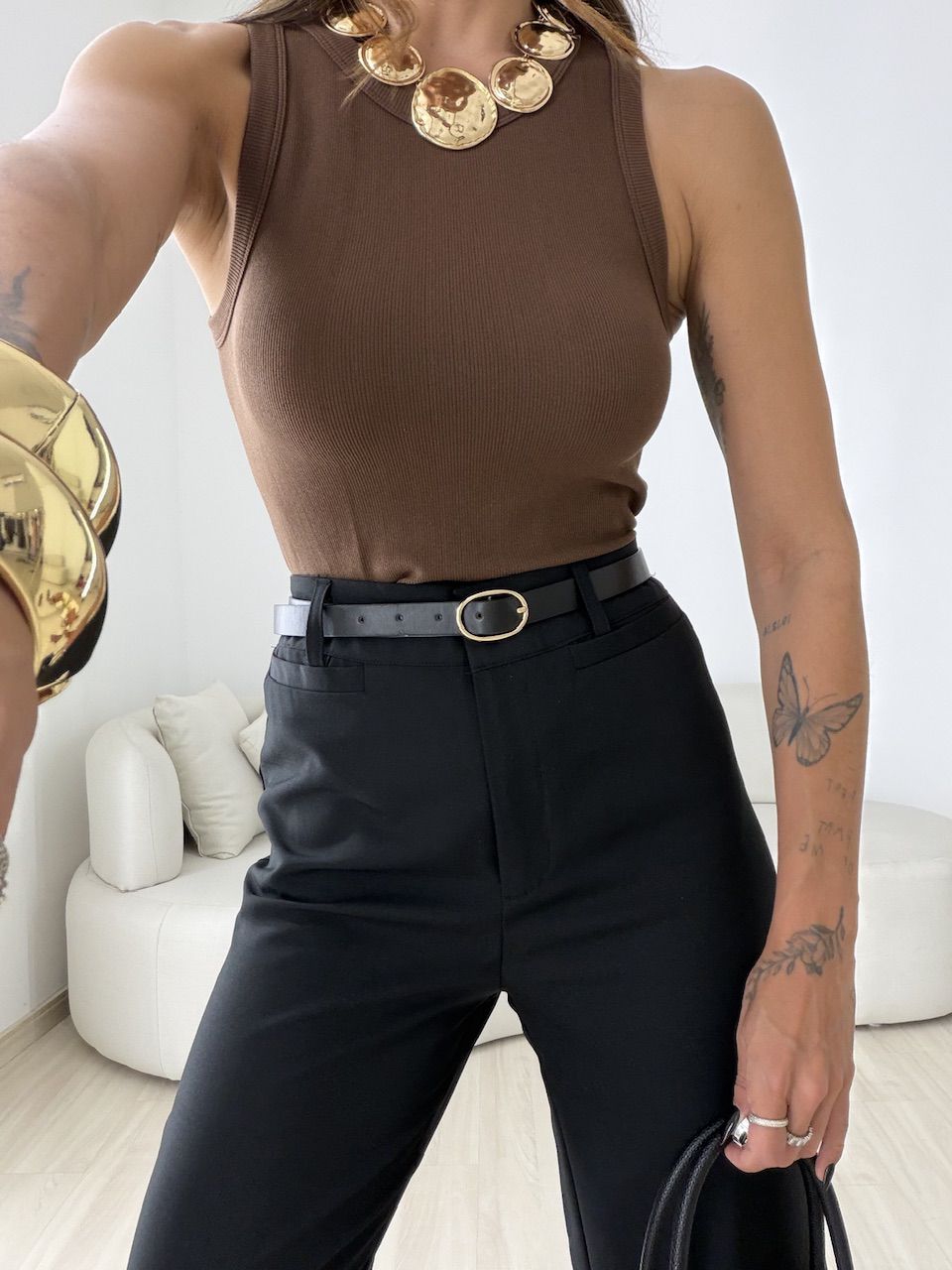 CALÇA HELOÍSA CINTO PRETA