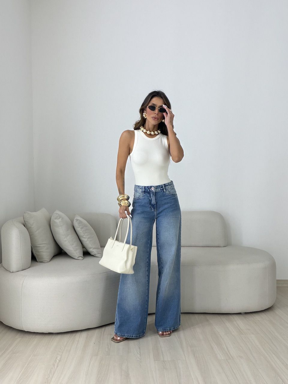 CALÇA SOFIA RELAXED JEANS MÉDIO