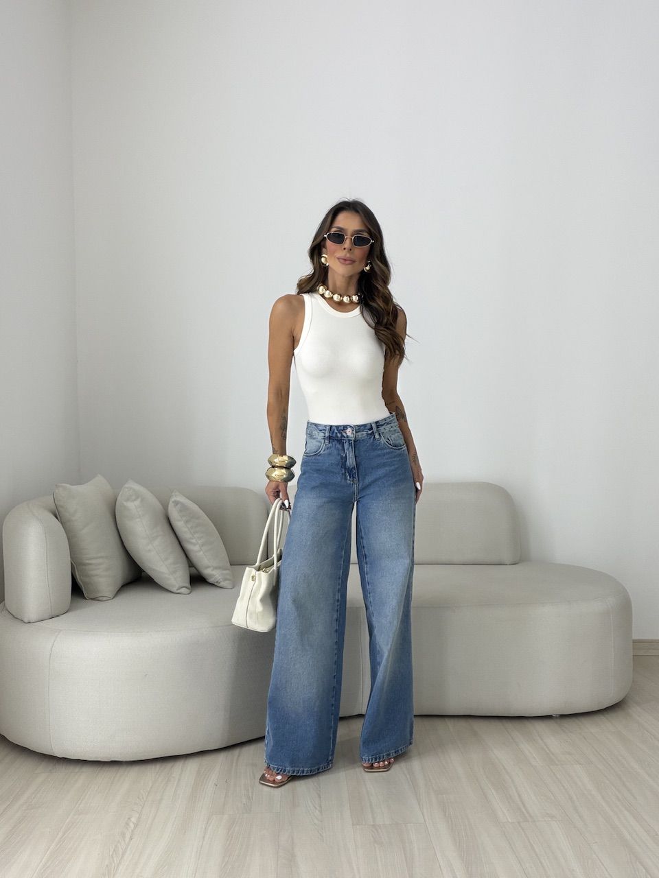 CALÇA SOFIA RELAXED JEANS MÉDIO