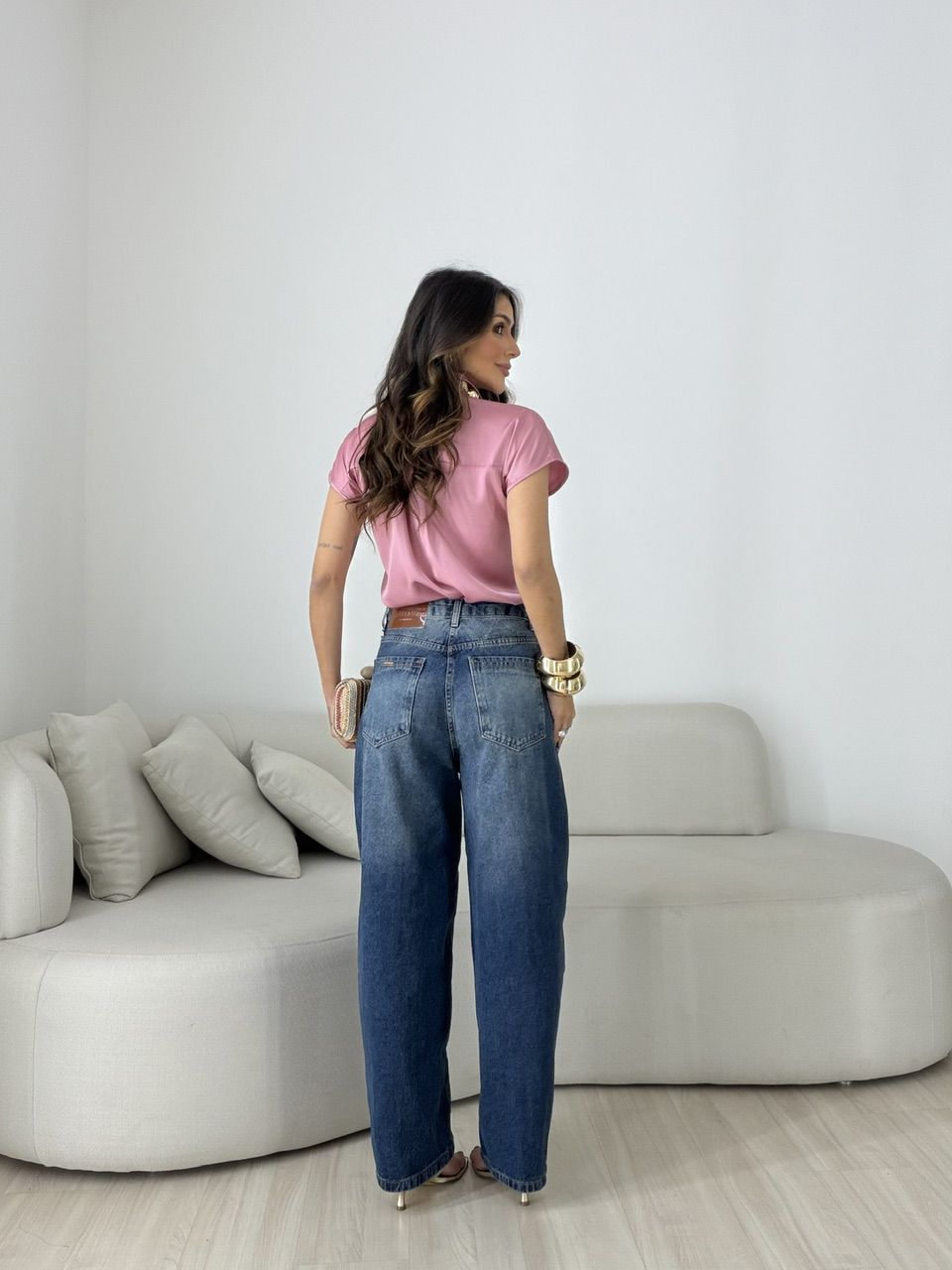 CAMISA NOEMI ACETINADA ROSÊ