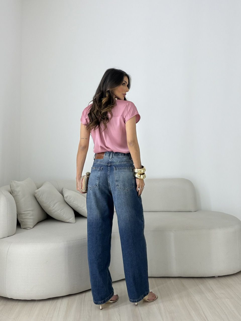 CAMISA NOEMI ACETINADA ROSÊ