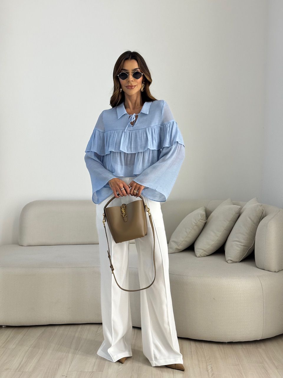 BLUSA FABIOLA BABADO AZUL
