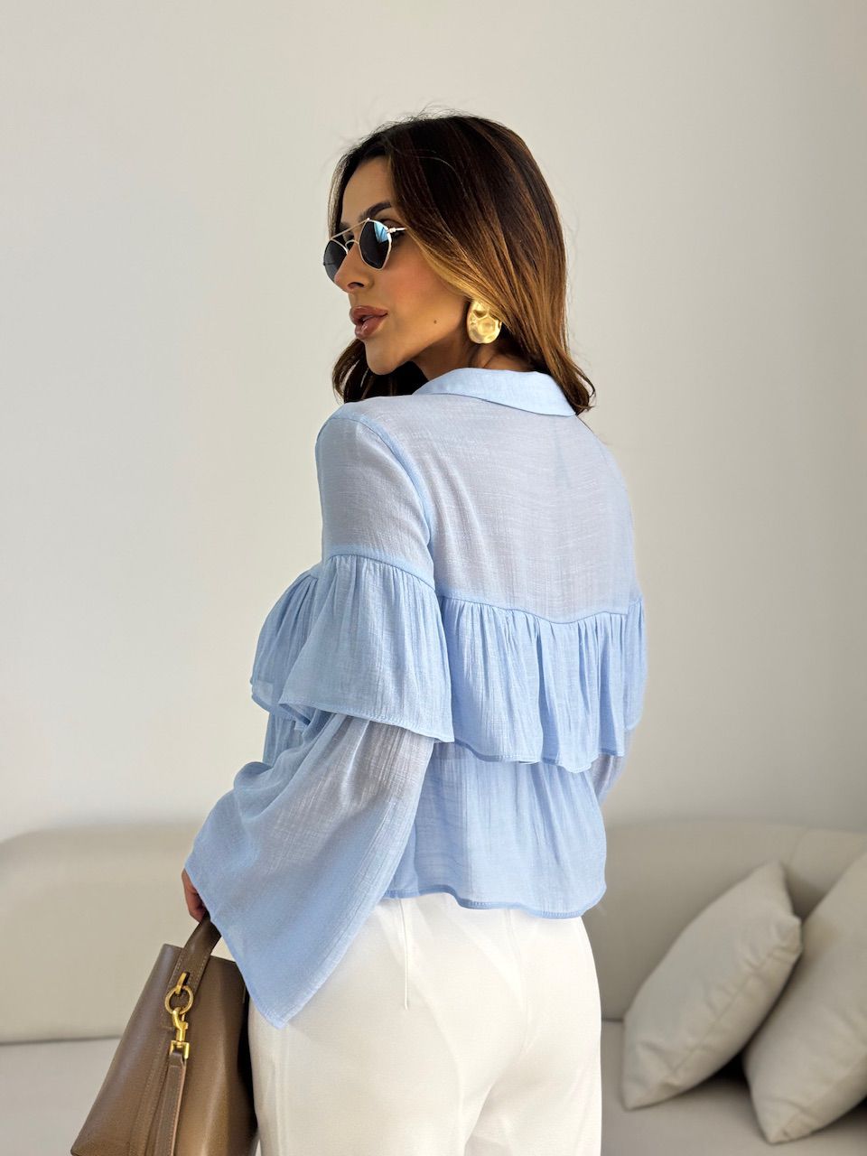 BLUSA FABIOLA BABADO AZUL