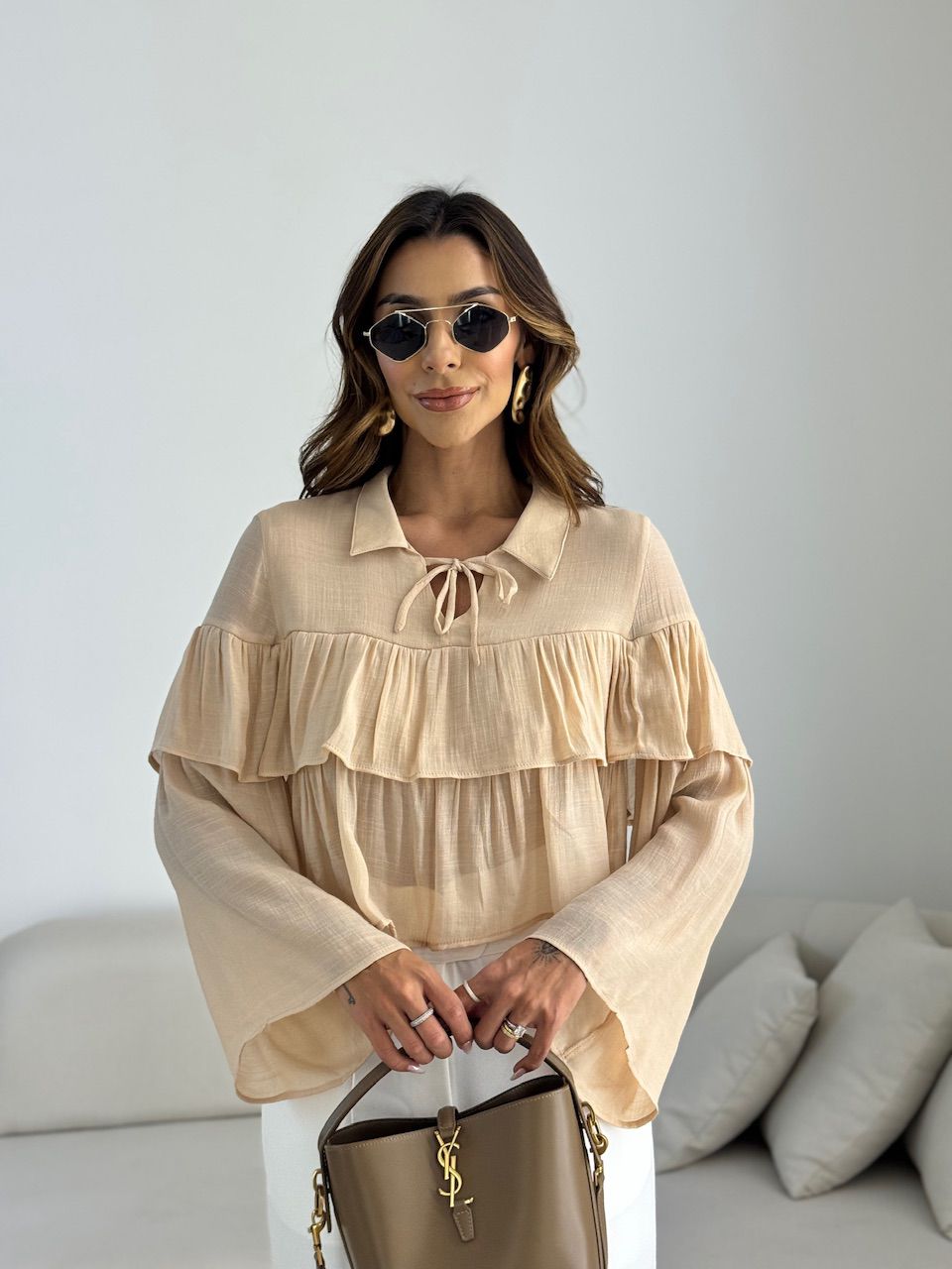 BLUSA FABIOLA BABADO NUDE
