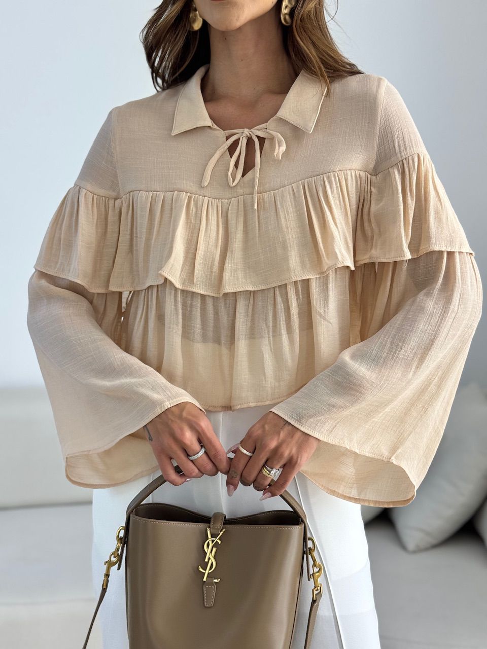 BLUSA FABIOLA BABADO NUDE