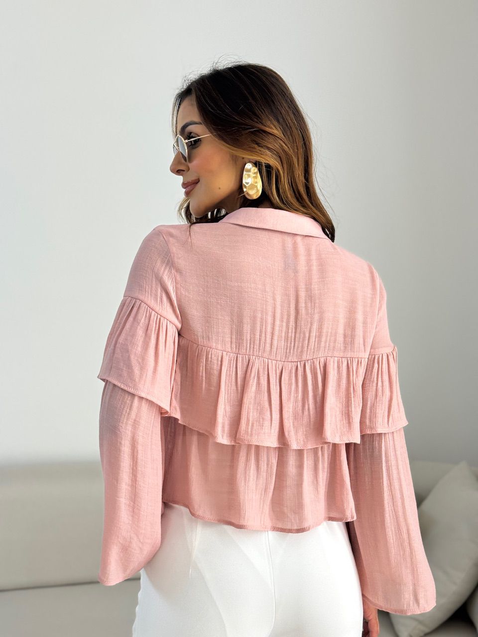 BLUSA FABIOLA BABADO ROSÊ