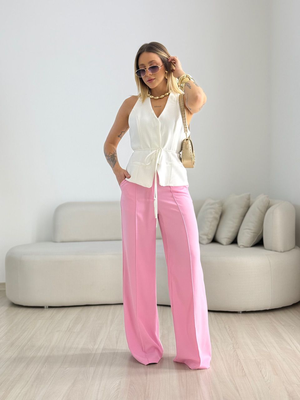 CALÇA LÊ PANTALONA ROSA